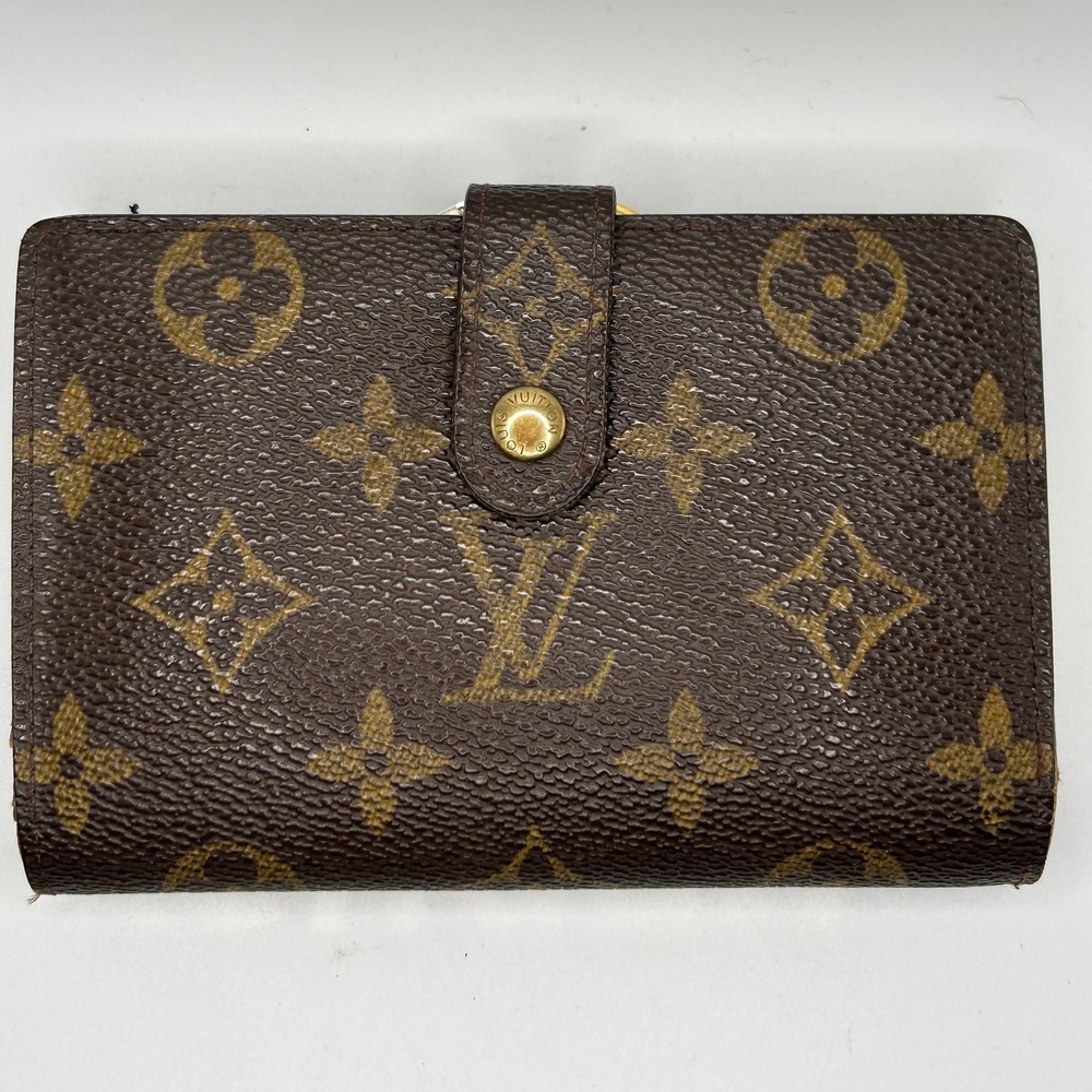Louis Vuitton Monogram Viennois Kiss lock Wallet‎ Coin Purse#360